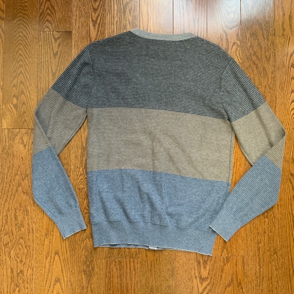 FOREVER 21 Cardigan Colourblock Striped Grey Brown and Blue. Size S. - Picture 4 of 7